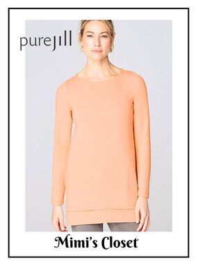 J.JILL PrueJill Harmony Rib-Trimmed Prima Cotton Blend Tunic w/Pockets - Size XL